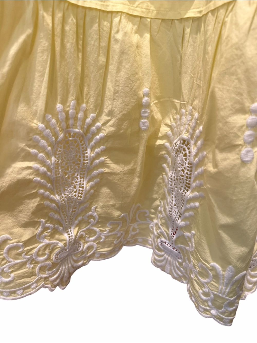 Anthropologie Somerset Yellow Tiered Midi Dress w/Embroidery. Medium NWT - Picture 6 of 9